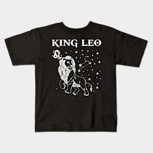 Leo Birthday Gifts - King Leo Zodiac Kids T-Shirt